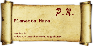 Planetta Mara névjegykártya